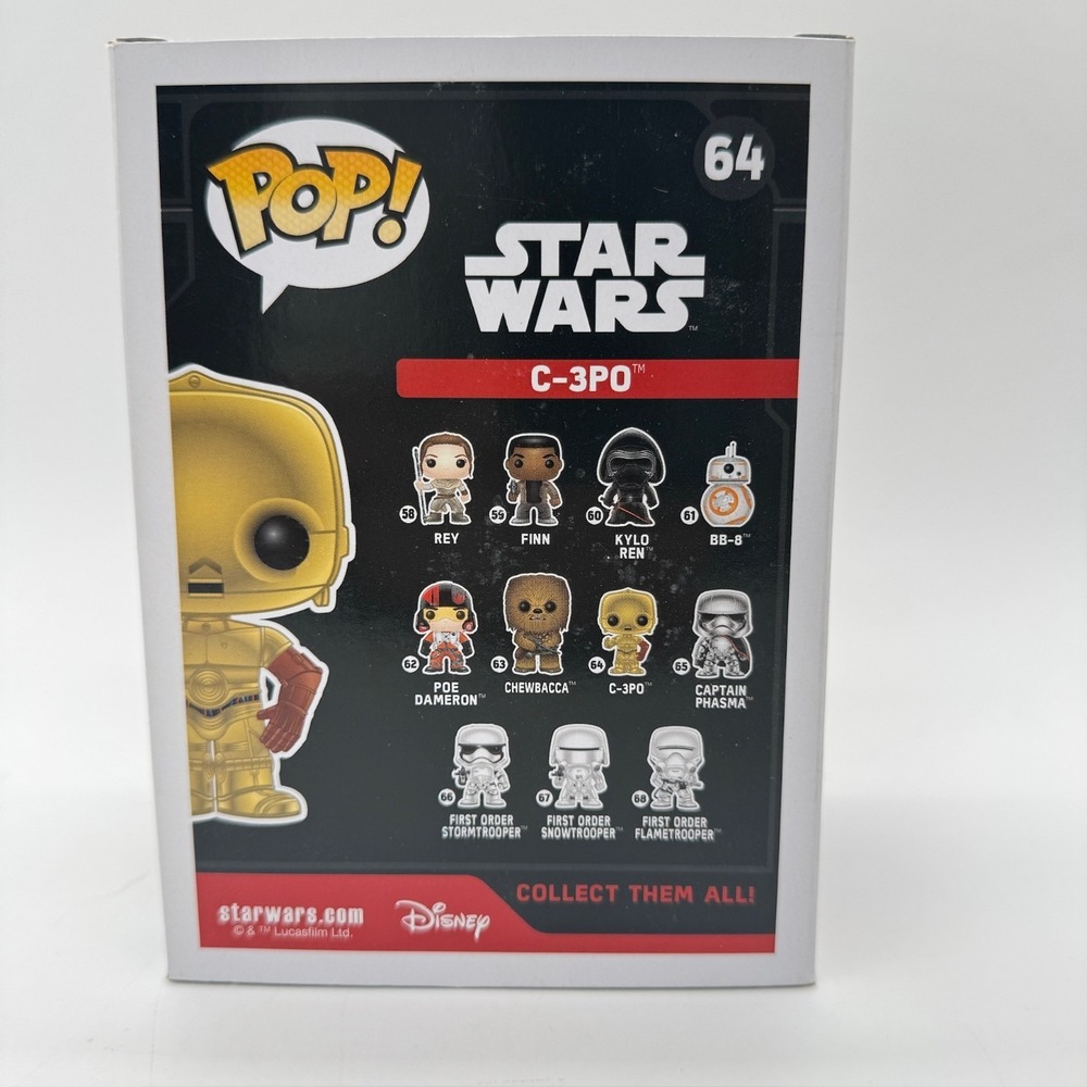 Funko Pop Star Wars C-3PO #64 The Force Awakens Sealed w/ Protector - Picture 4 of 11